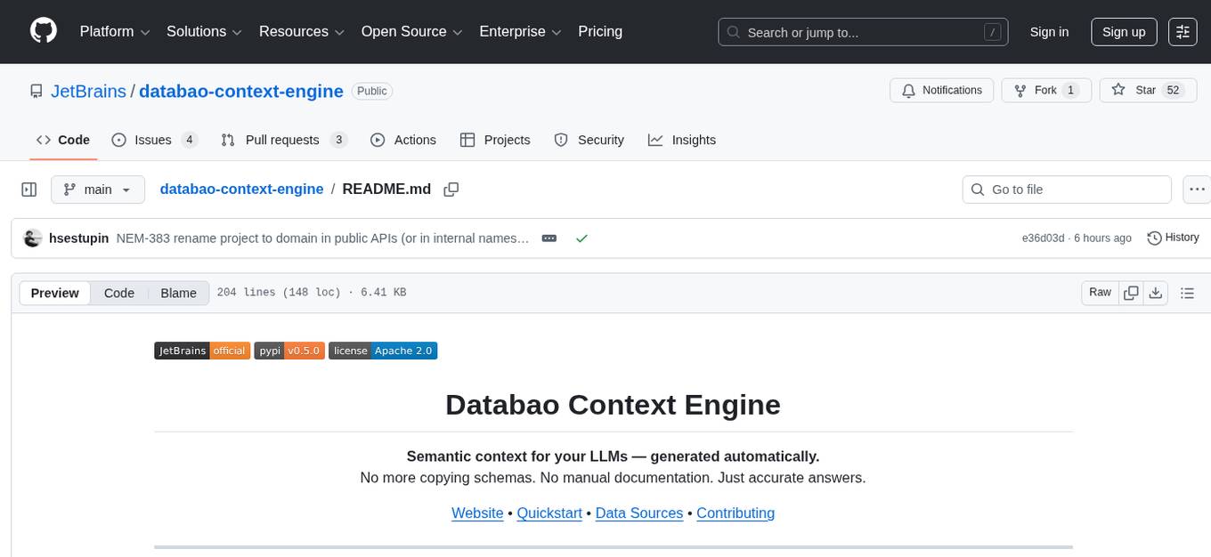 databao-context-engine Screenshot