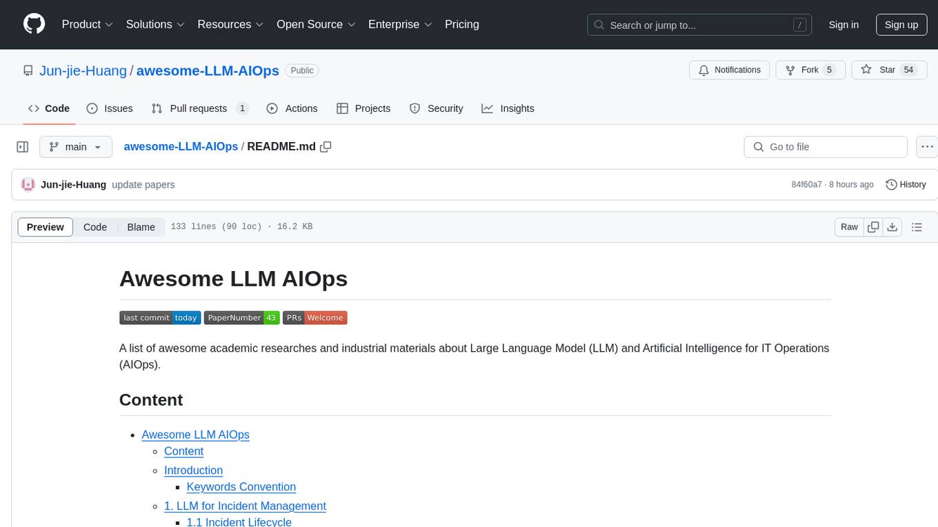 awesome-LLM-AIOps Screenshot