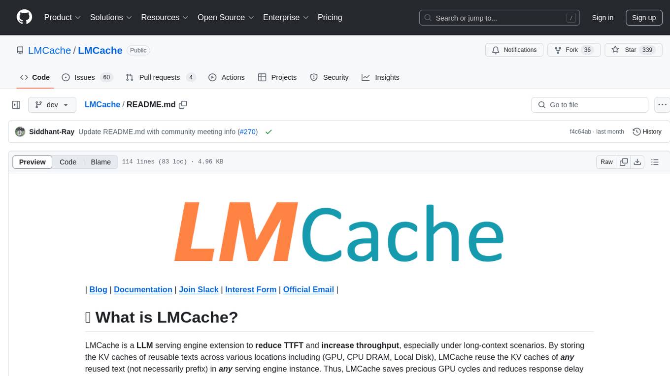 LMCache Screenshot