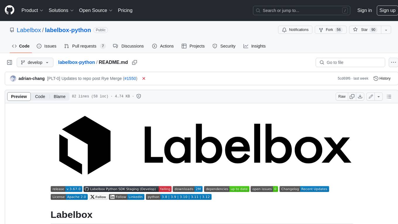 labelbox-python Screenshot