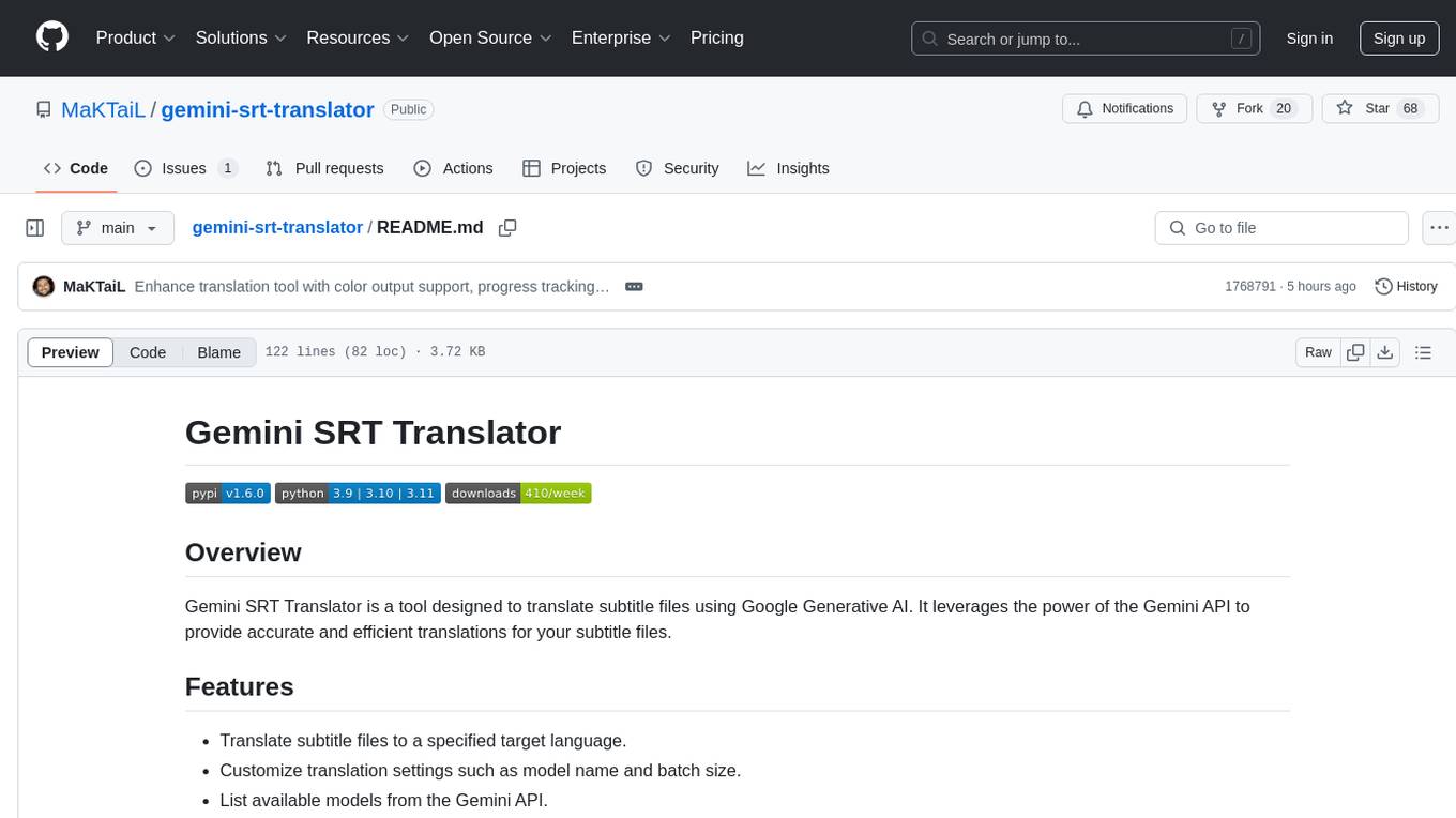 gemini-srt-translator Screenshot