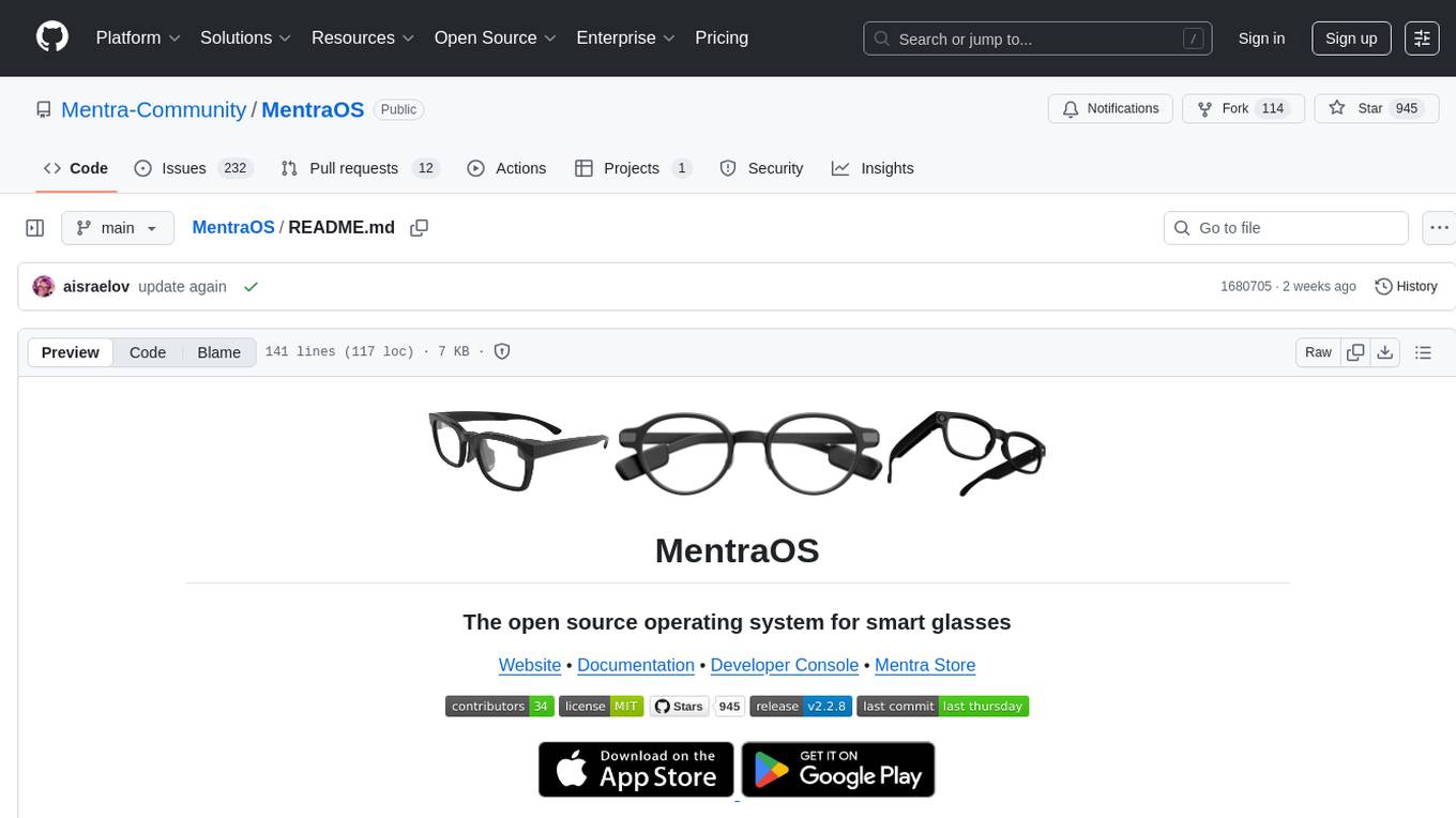 MentraOS Screenshot