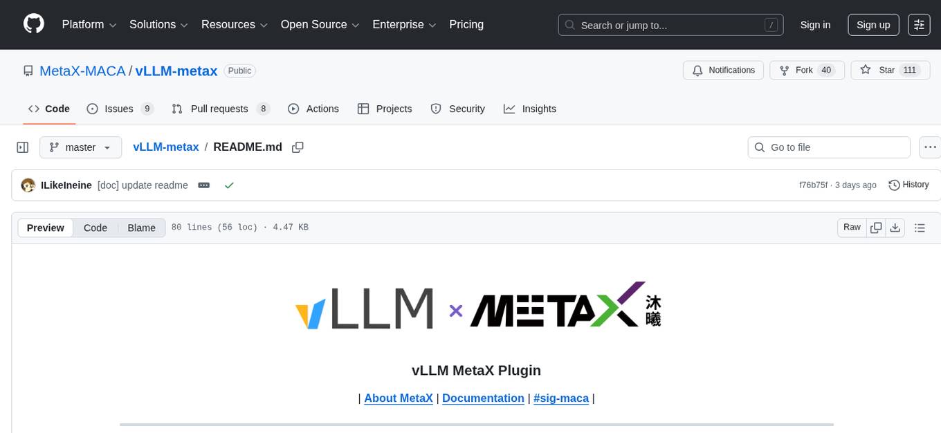 vLLM-metax Screenshot
