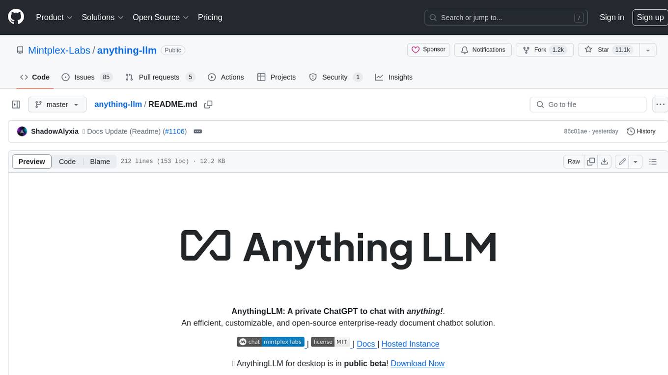 anything-llm Screenshot