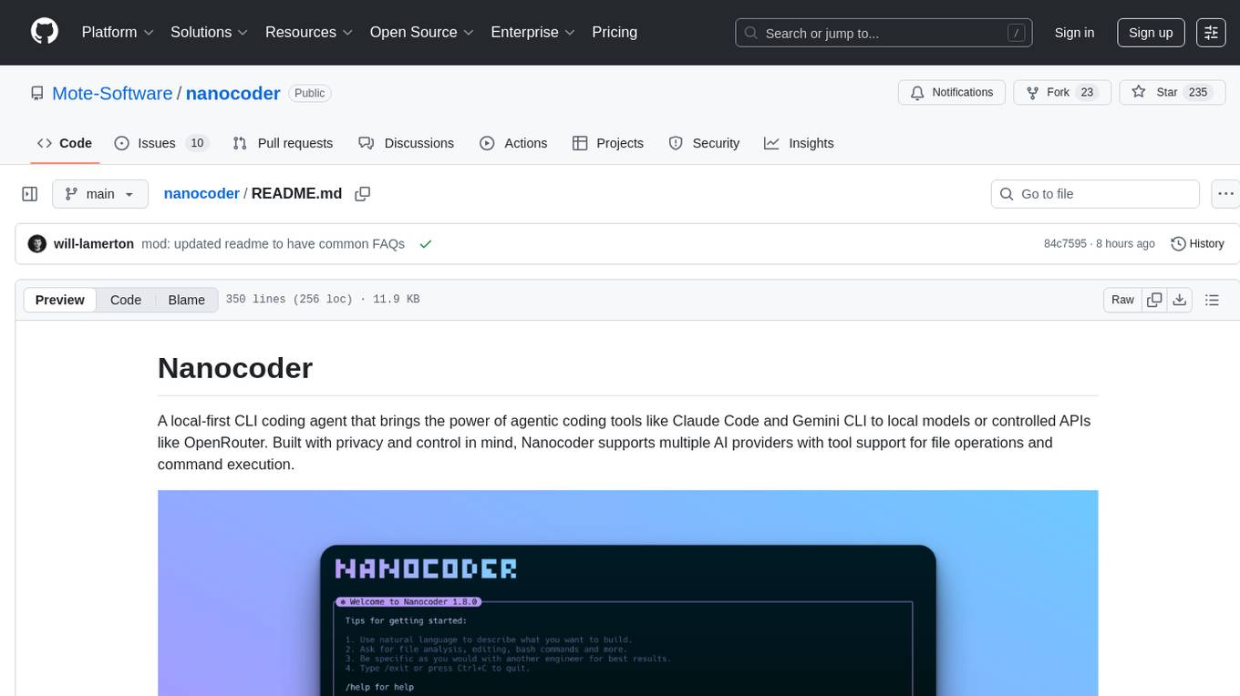nanocoder Screenshot