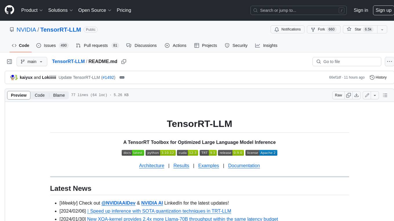 TensorRT-LLM Screenshot