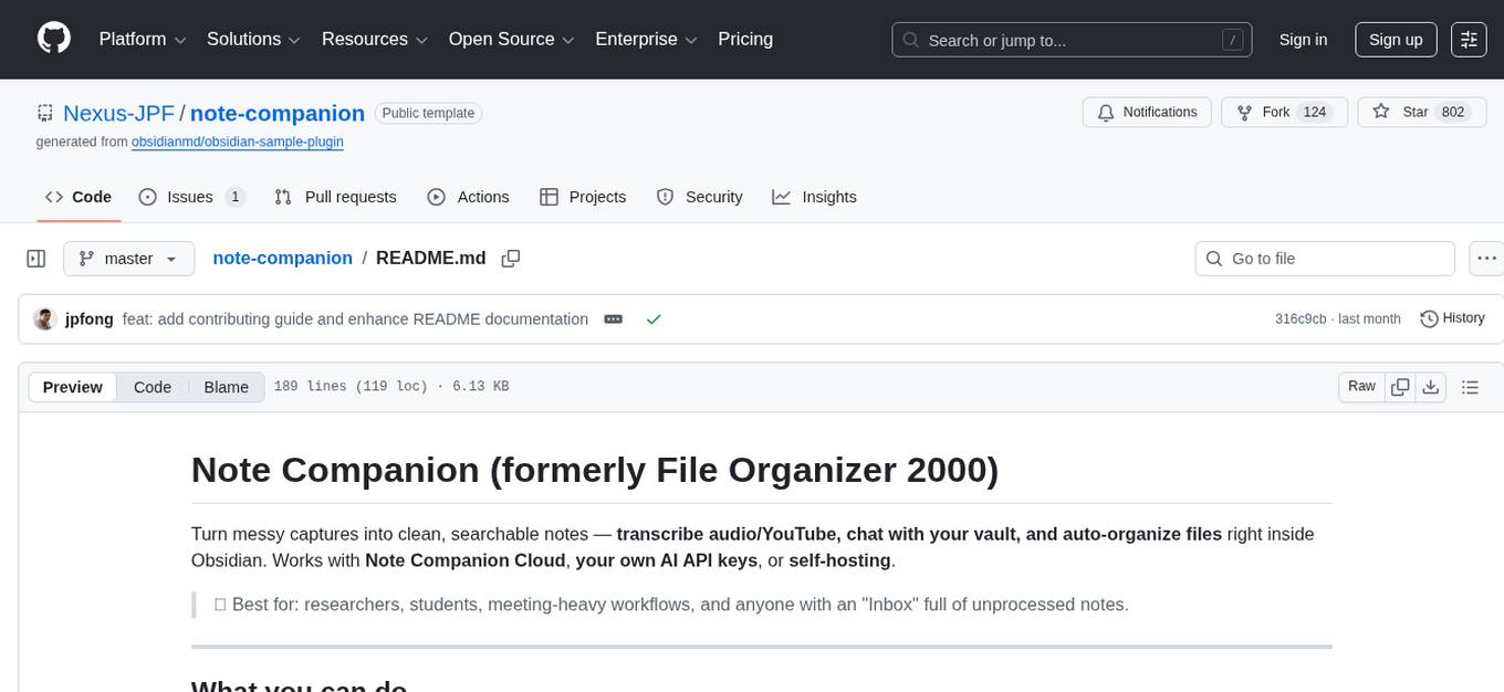 note-companion Screenshot