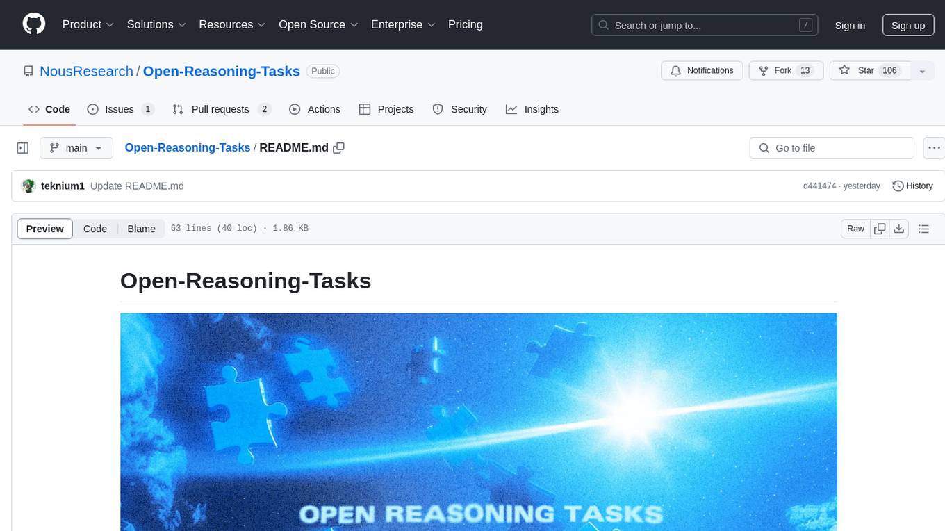 Open-Reasoning-Tasks Screenshot