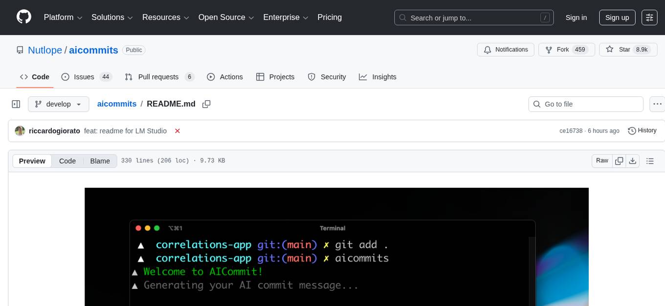 aicommits Screenshot