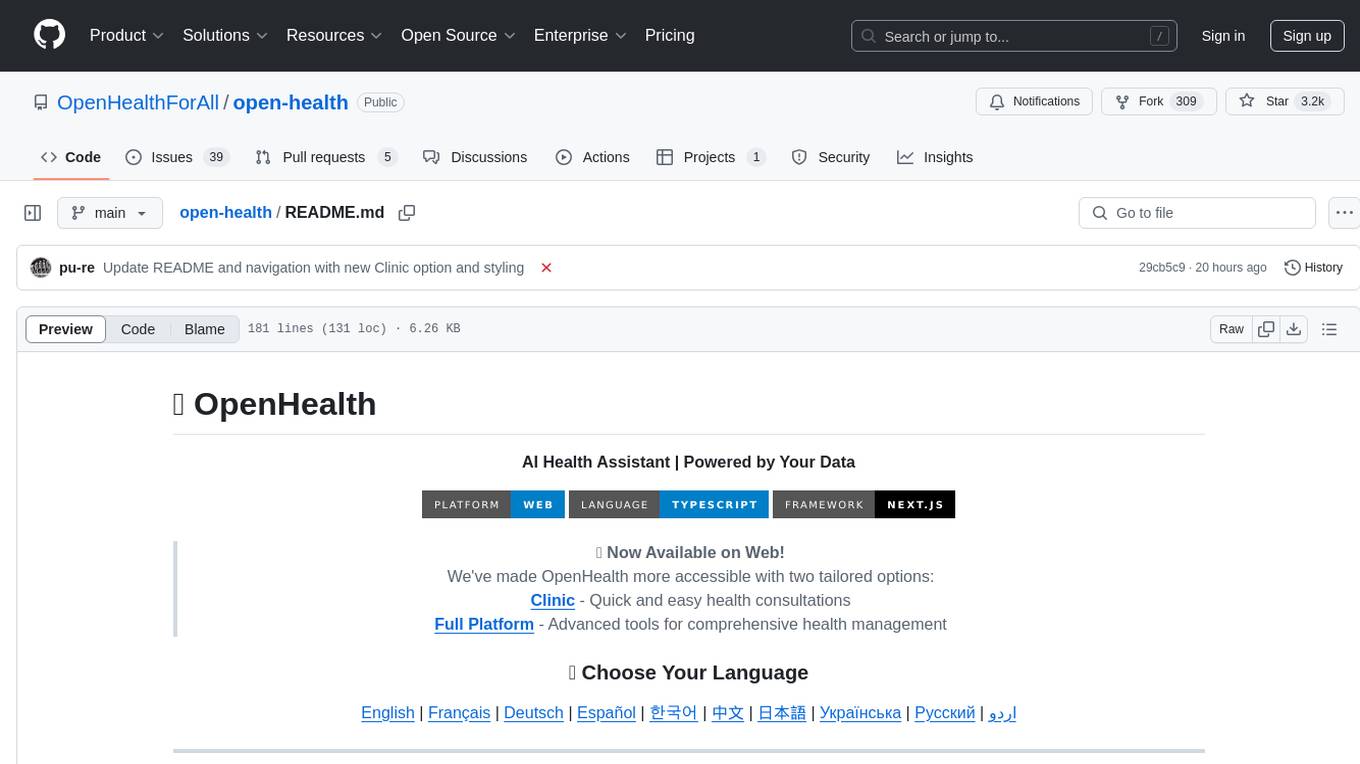 open-health Screenshot