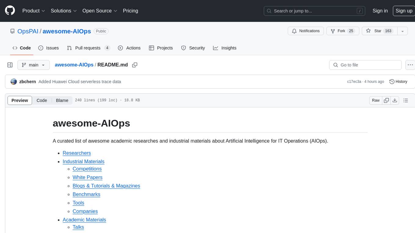 awesome-AIOps Screenshot