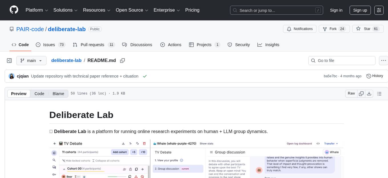 deliberate-lab Screenshot