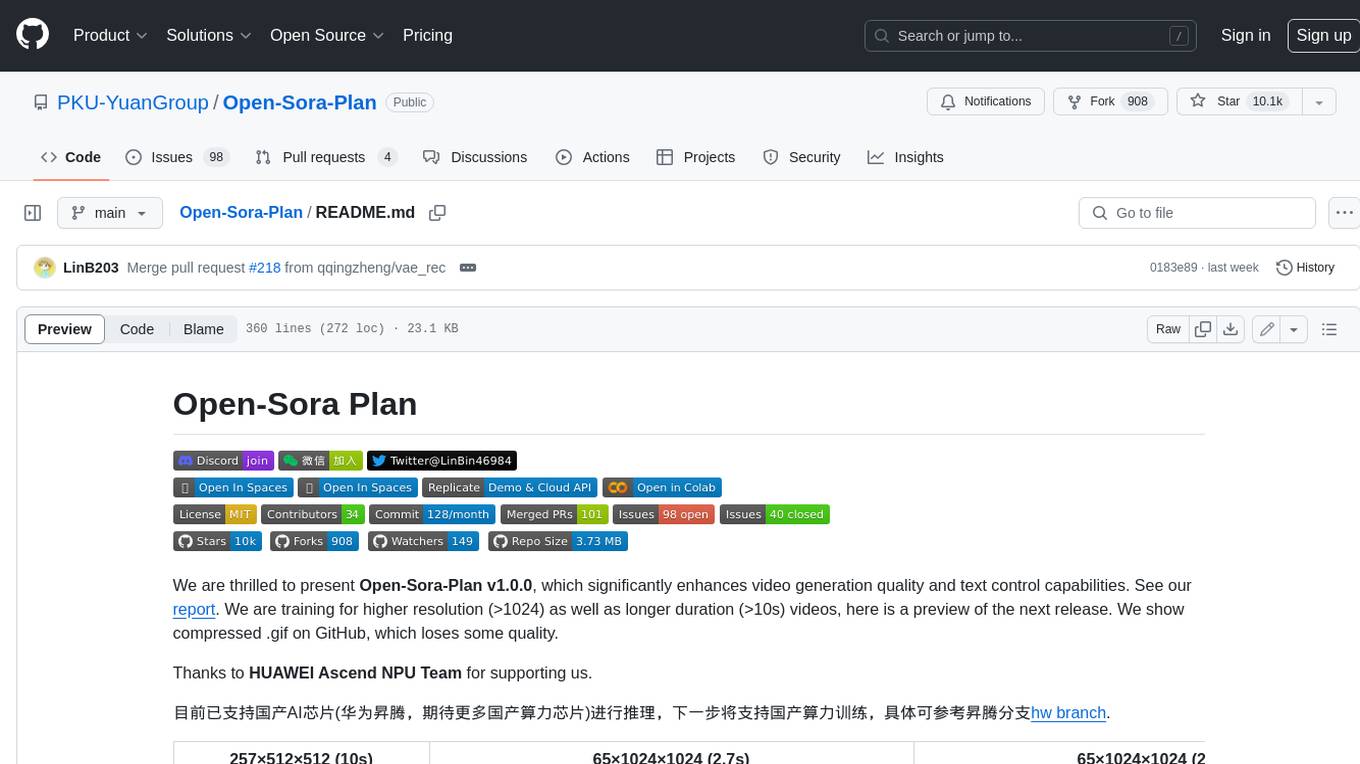 Open-Sora-Plan Screenshot