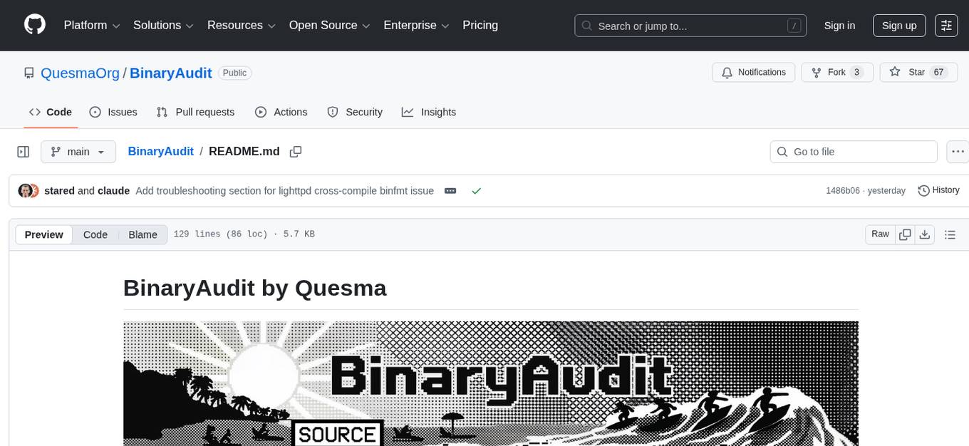 BinaryAudit Screenshot