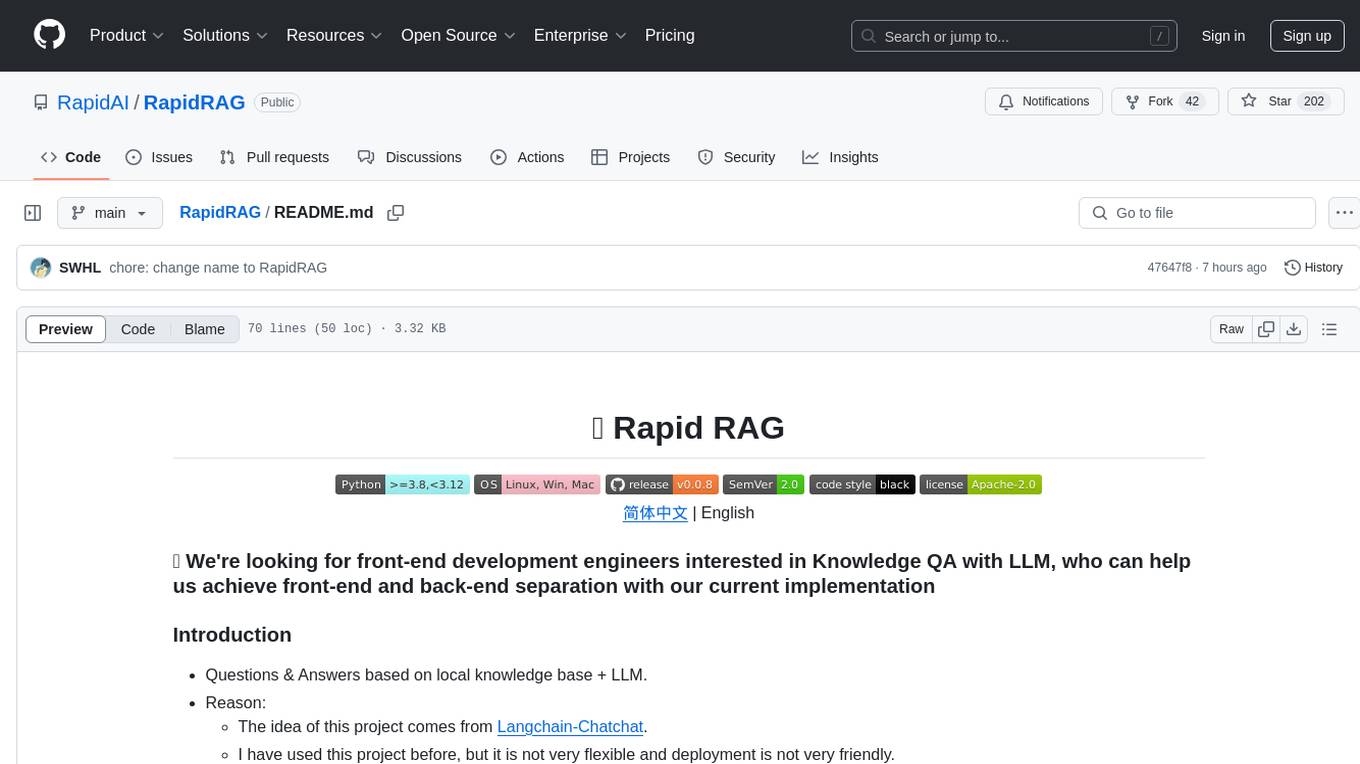 RapidRAG Screenshot