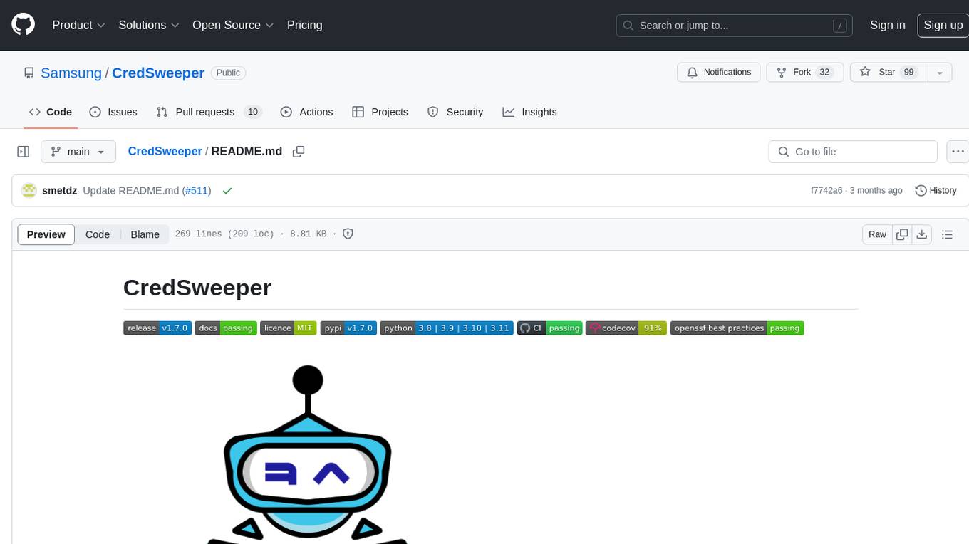 CredSweeper Screenshot