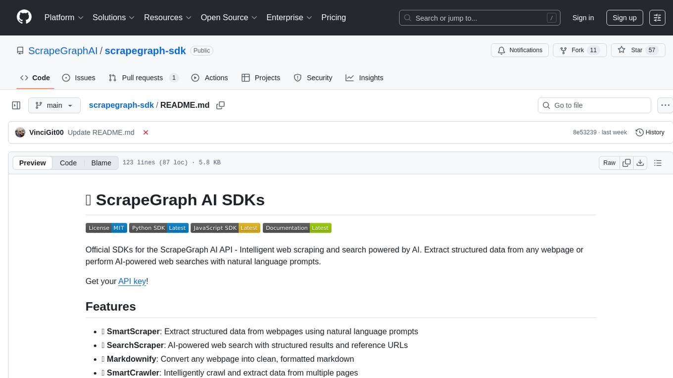 scrapegraph-sdk Screenshot