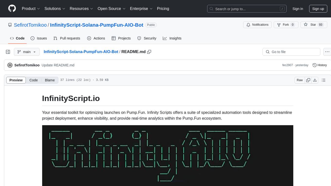 InfinityScript-Solana-PumpFun-AIO-Bot Screenshot