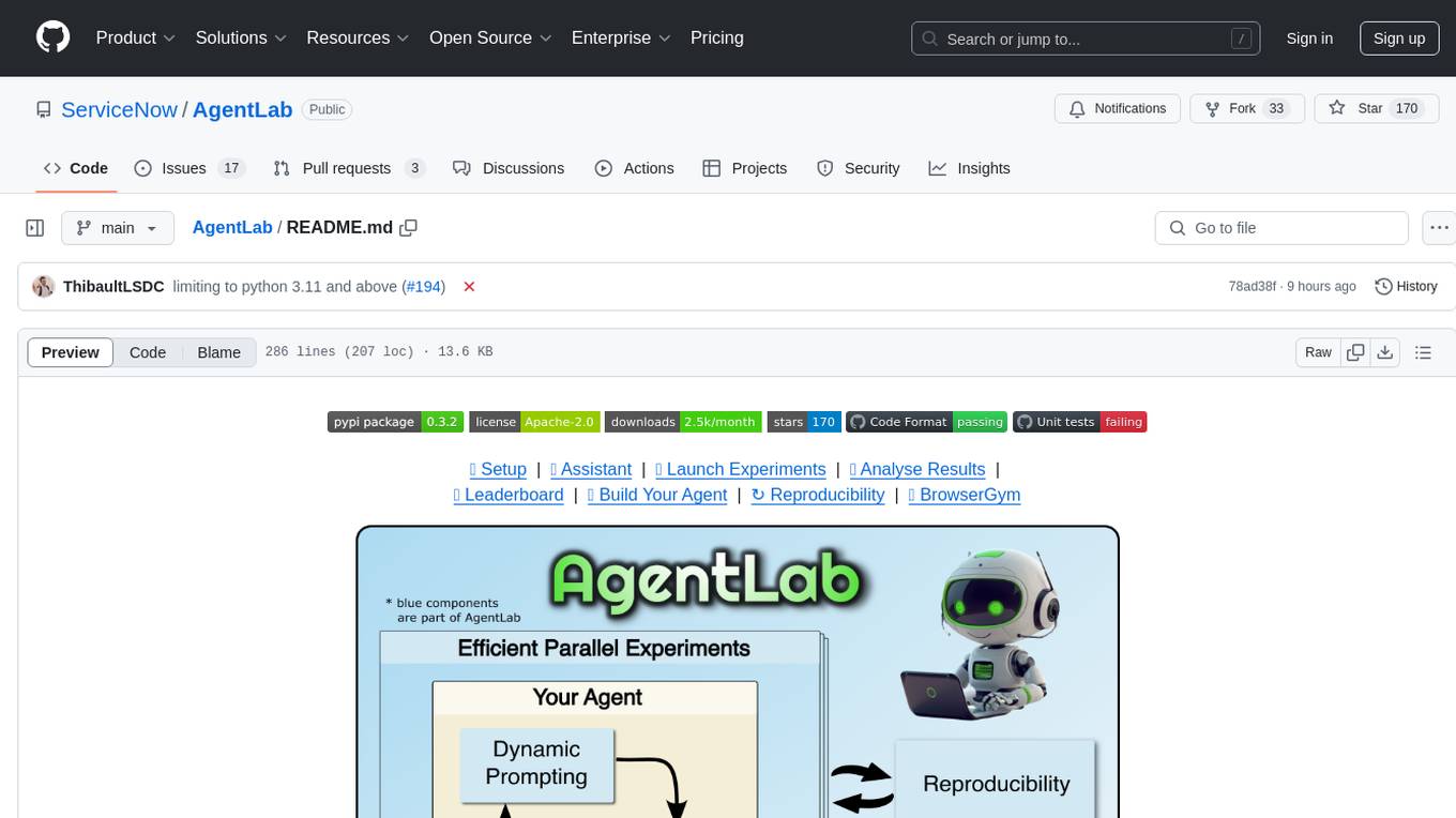 AgentLab Screenshot