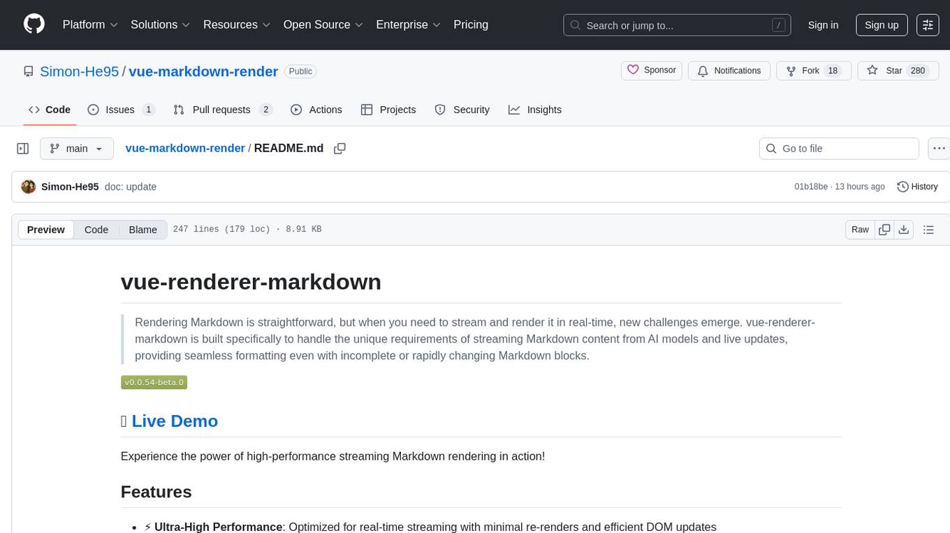 vue-markdown-render Screenshot