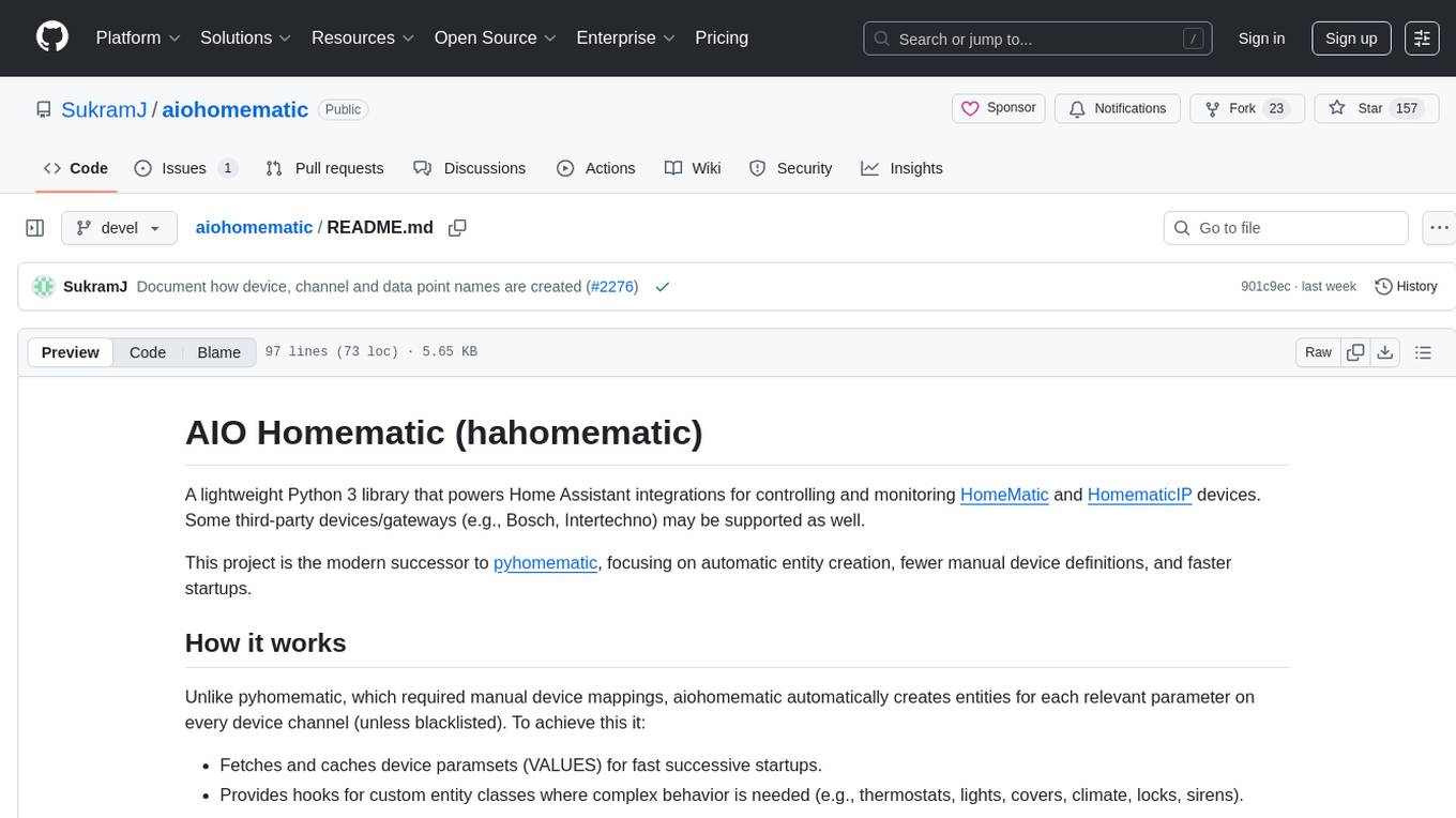 aiohomematic Screenshot