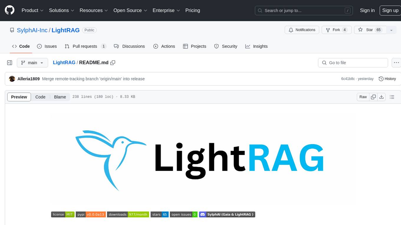 LightRAG Screenshot