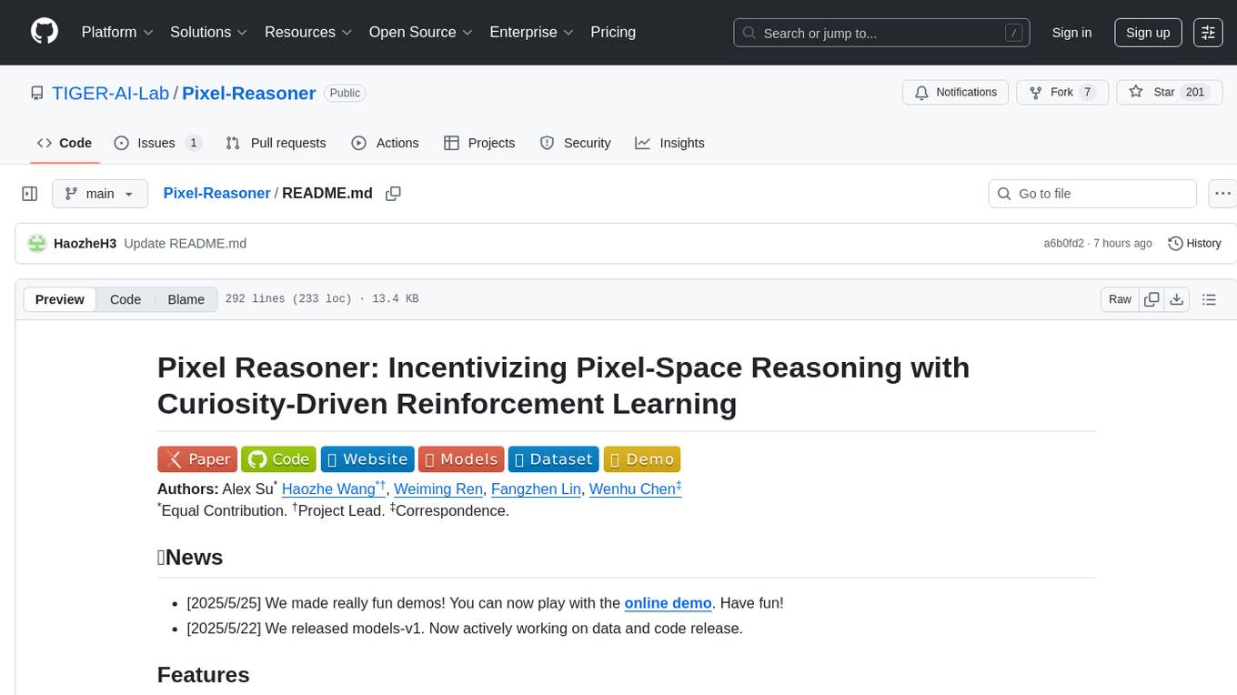 Pixel-Reasoner Screenshot