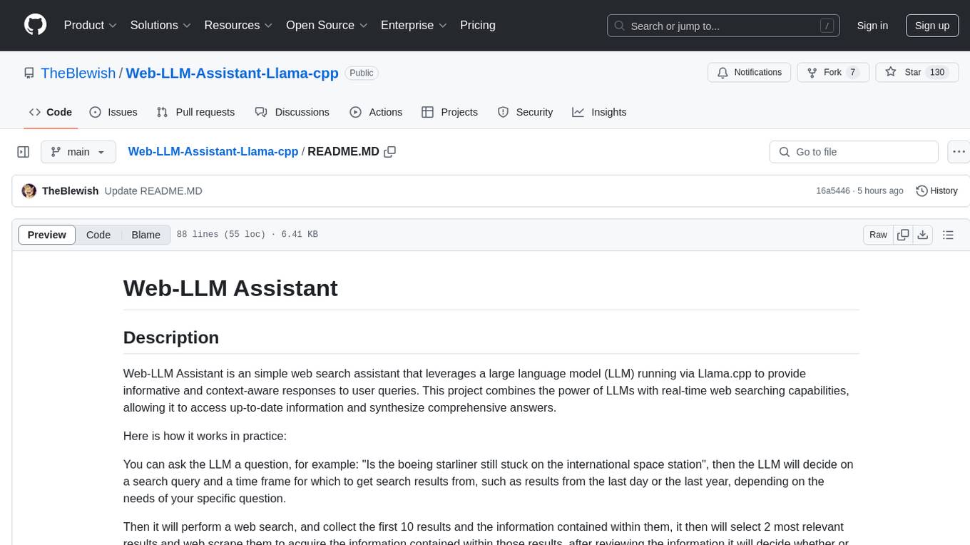 Web-LLM-Assistant-Llama-cpp Screenshot