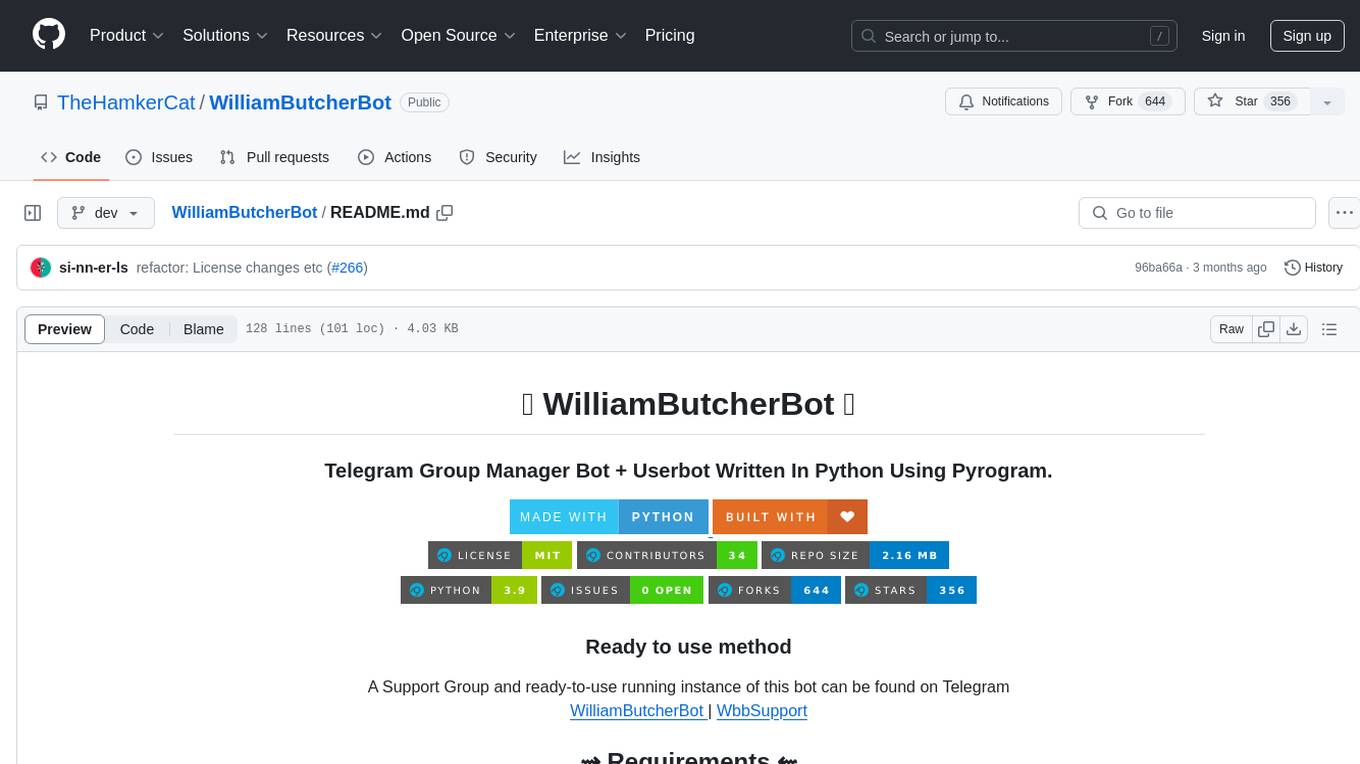 WilliamButcherBot Screenshot