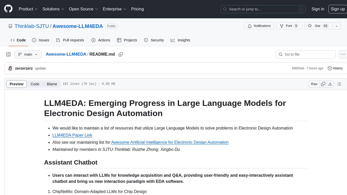 Awesome-LLM4EDA Screenshot