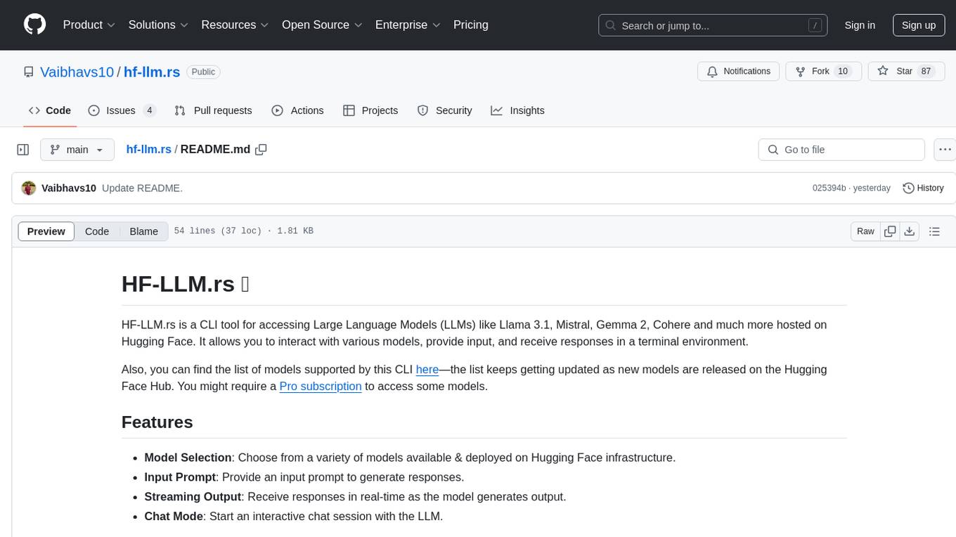 hf-llm.rs Screenshot