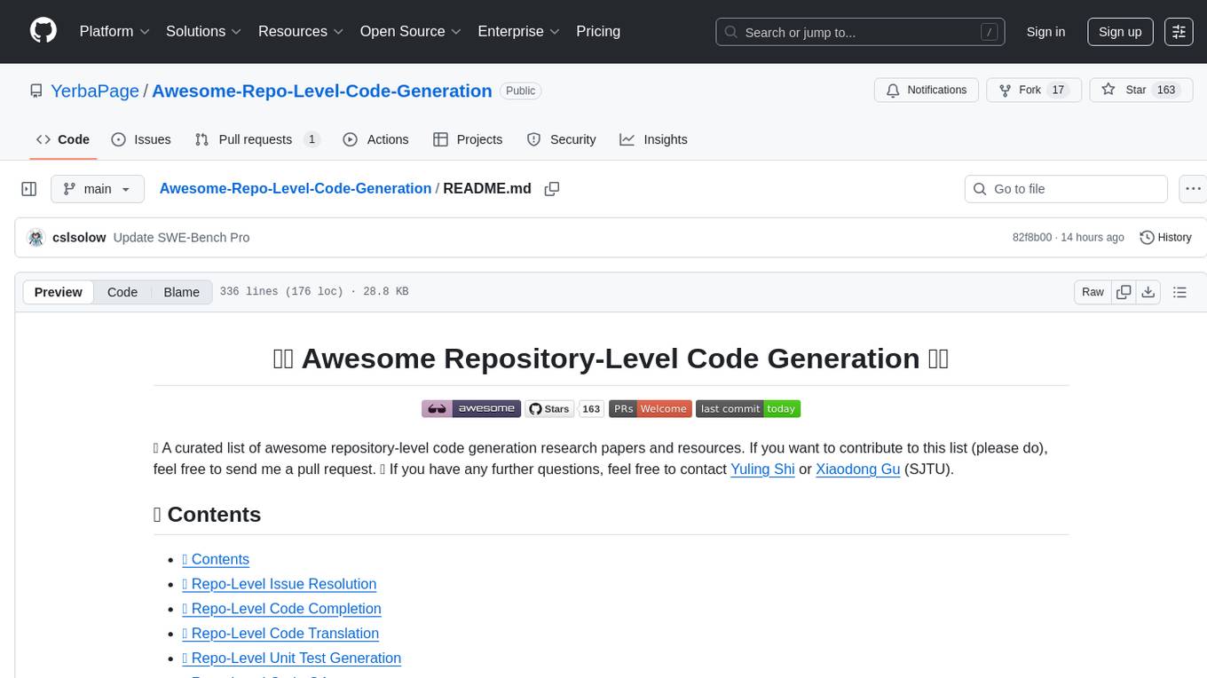 Awesome-Repo-Level-Code-Generation Screenshot