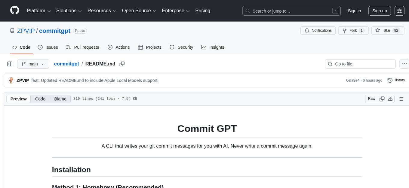 commitgpt Screenshot