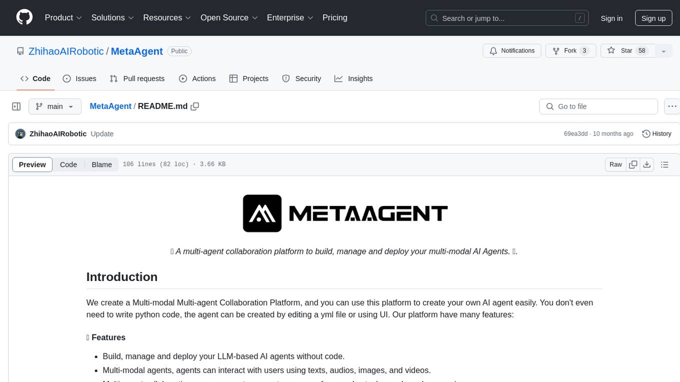 MetaAgent Screenshot