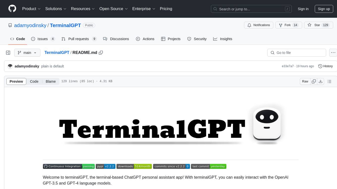 TerminalGPT Screenshot