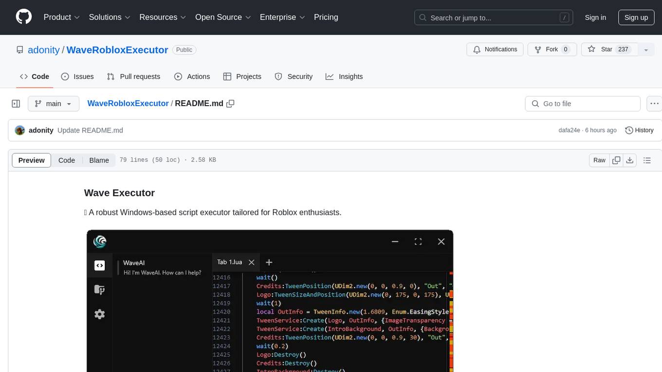 WaveRobloxExecutor Screenshot