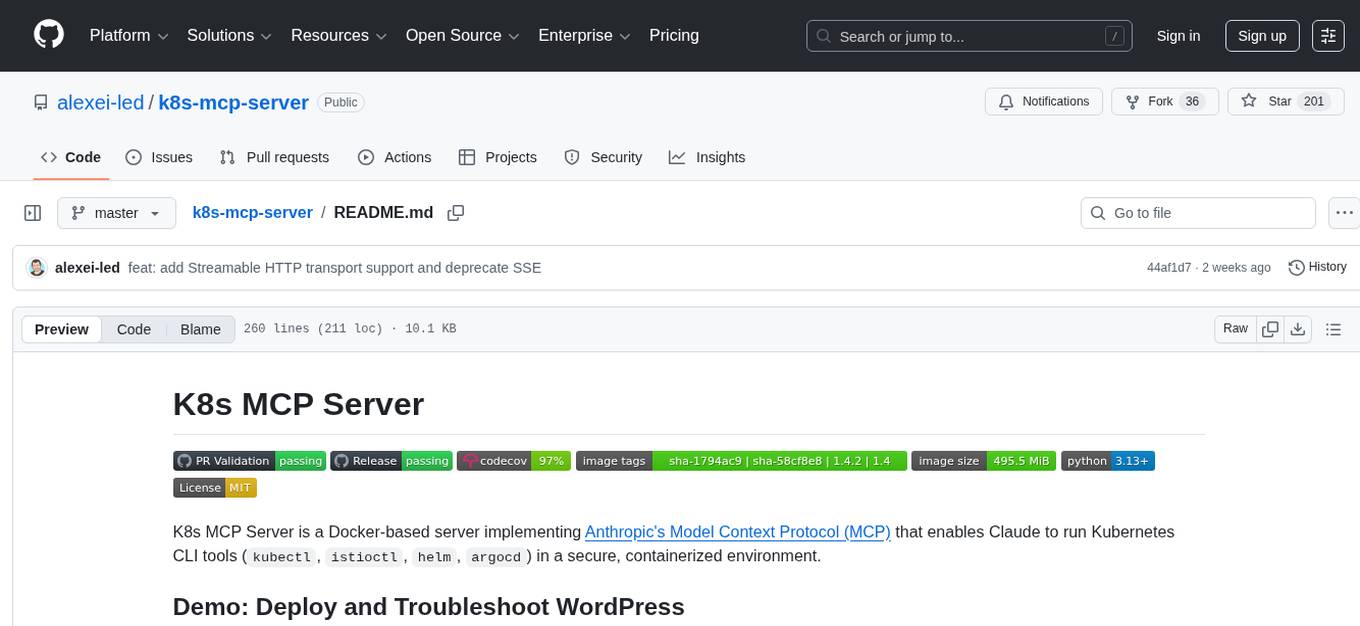 k8s-mcp-server Screenshot