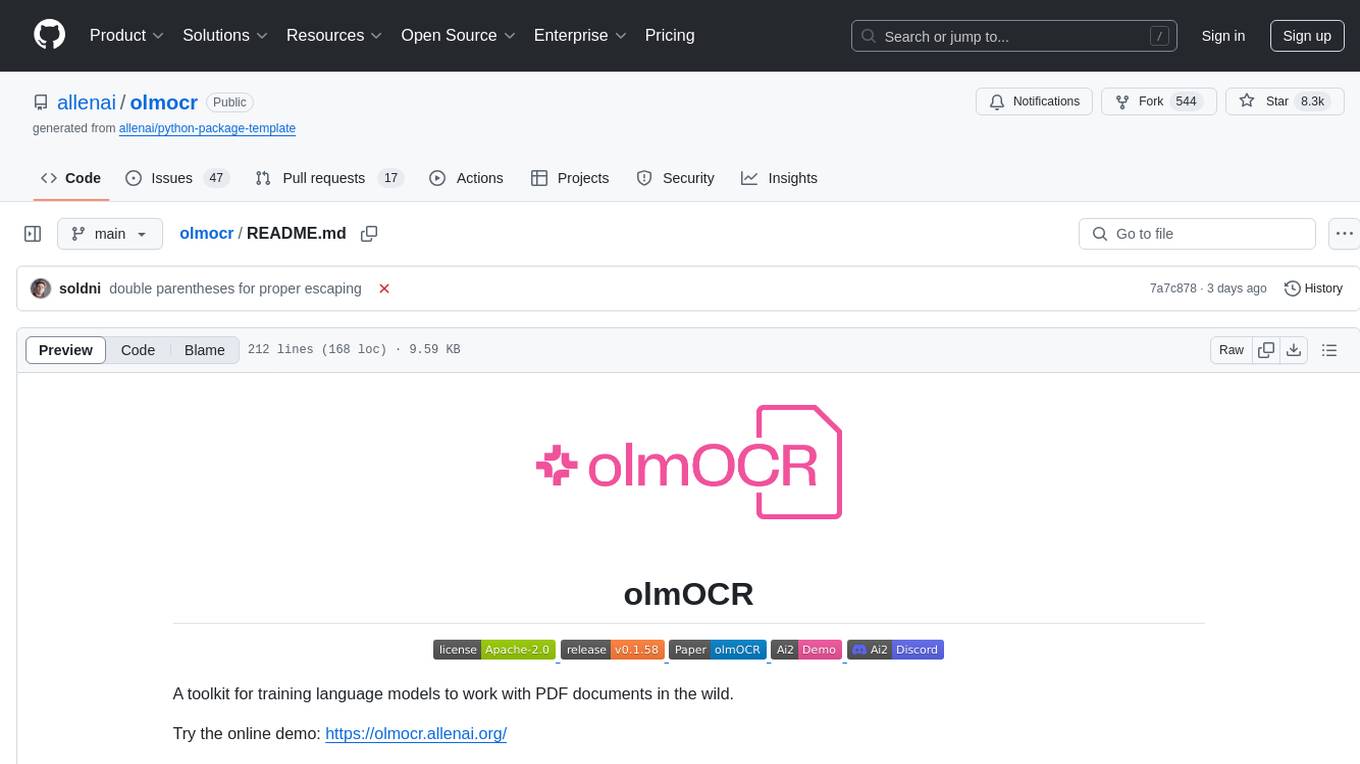 olmocr Screenshot