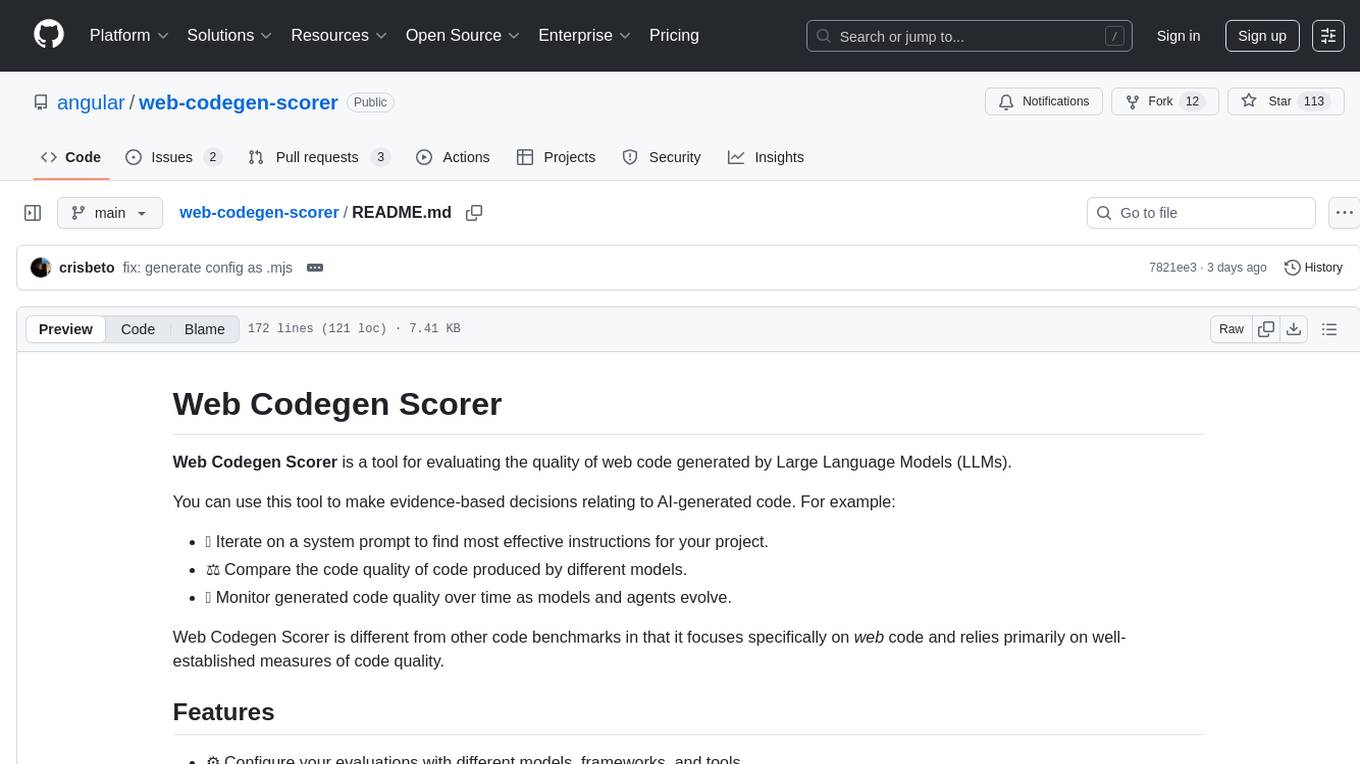 web-codegen-scorer Screenshot