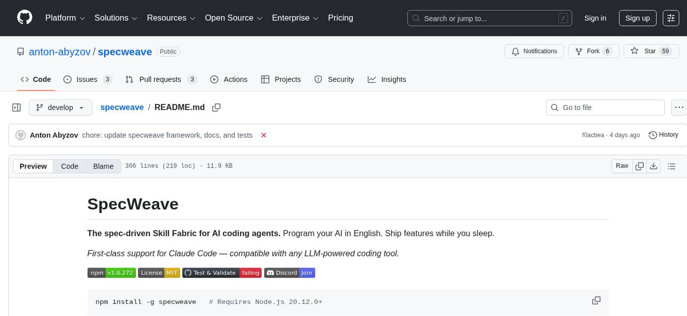 specweave Screenshot