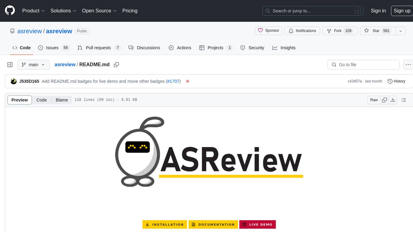 asreview Screenshot