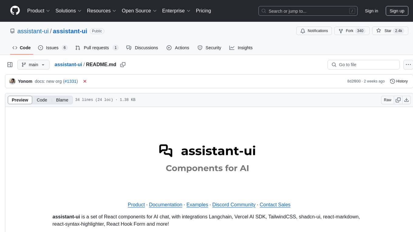 assistant-ui Screenshot