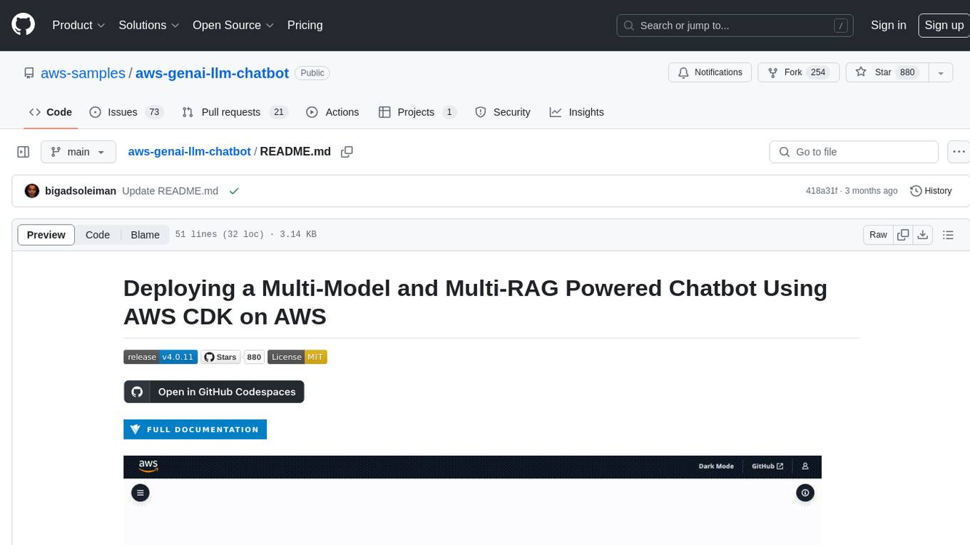 aws-genai-llm-chatbot Screenshot