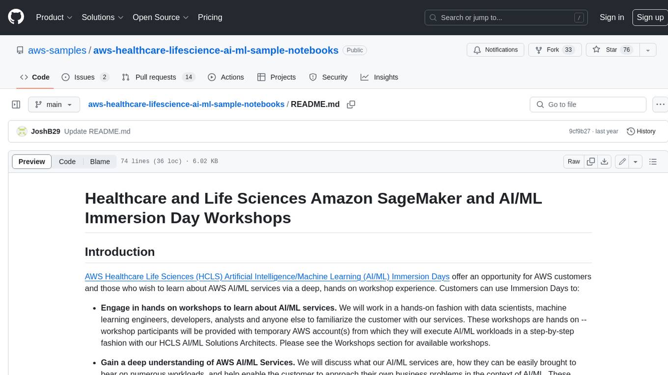 aws-healthcare-lifescience-ai-ml-sample-notebooks Screenshot