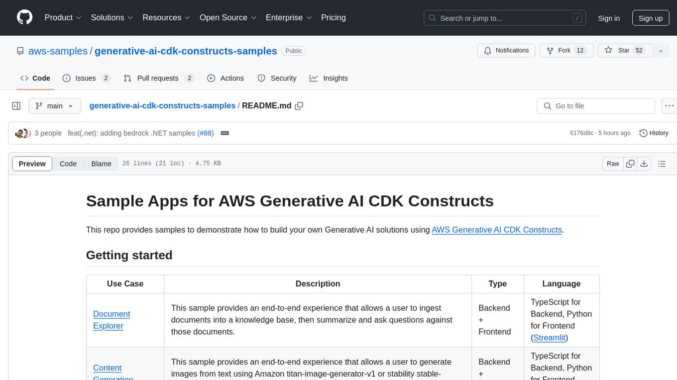 generative-ai-cdk-constructs-samples Screenshot