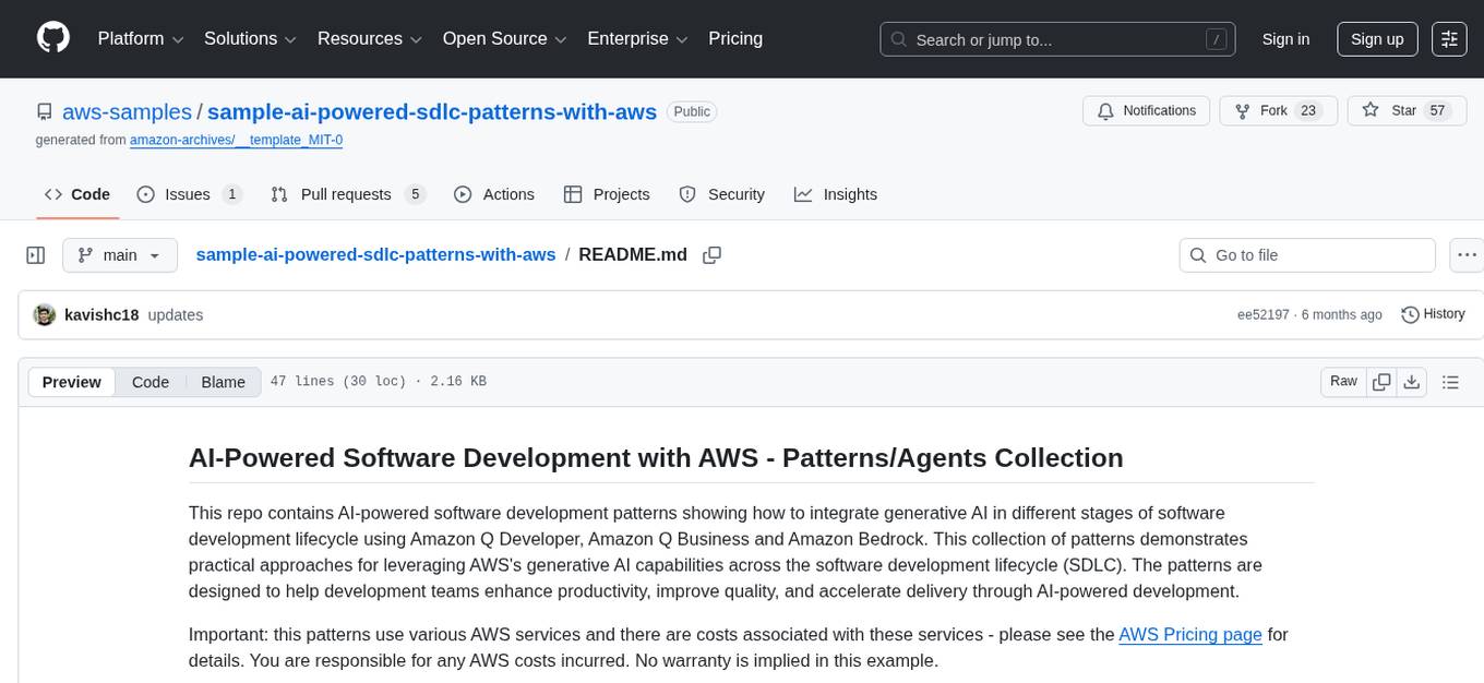 sample-ai-powered-sdlc-patterns-with-aws Screenshot