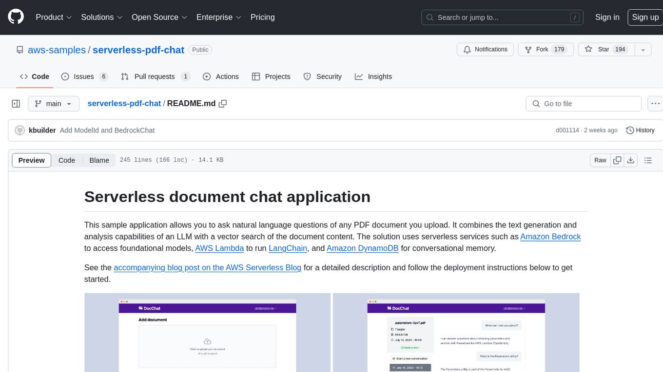 serverless-pdf-chat Screenshot