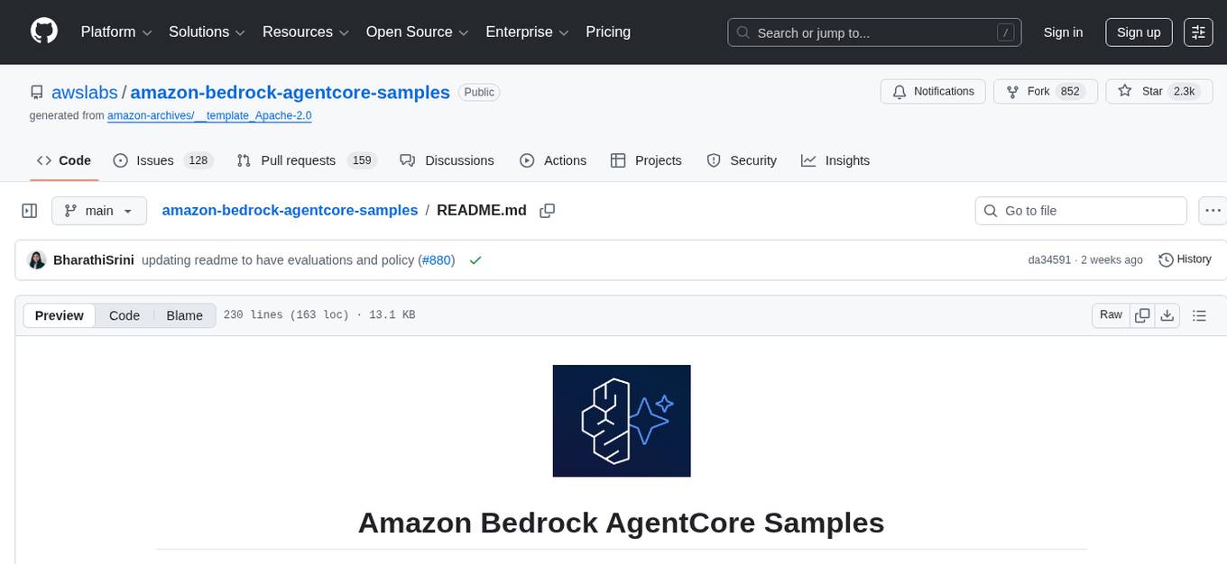 amazon-bedrock-agentcore-samples Screenshot