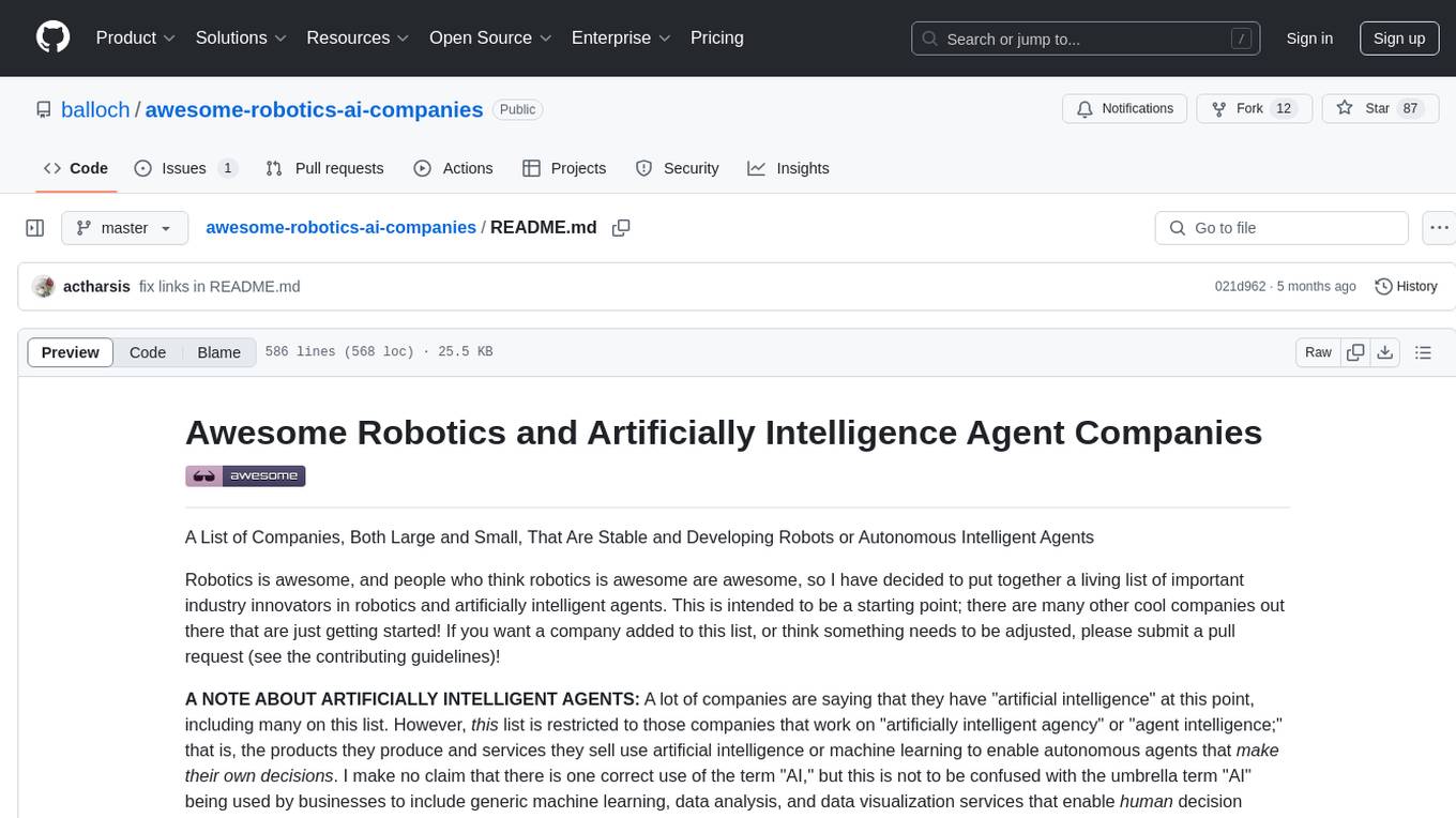 awesome-robotics-ai-companies Screenshot