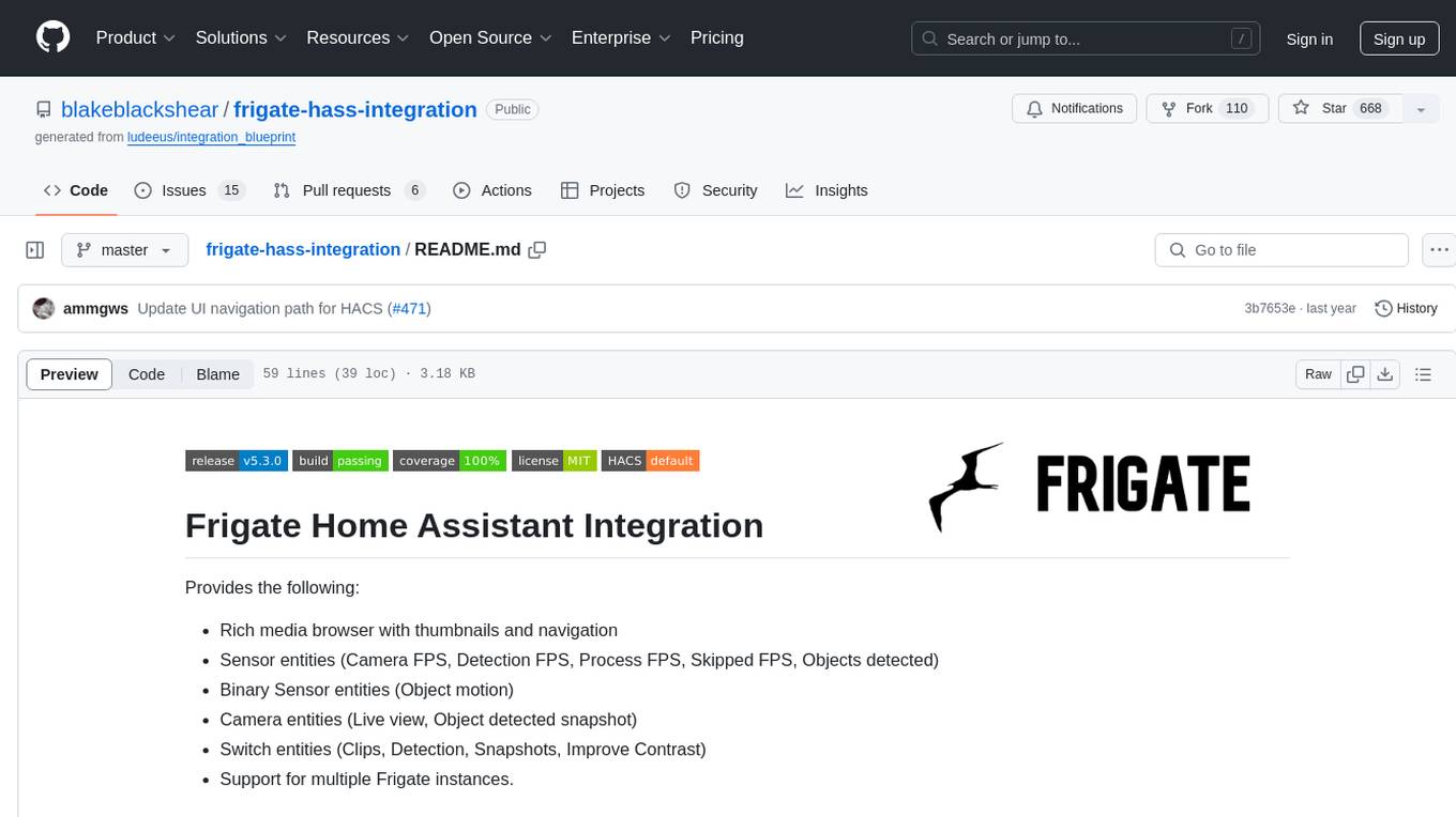 frigate-hass-integration Screenshot
